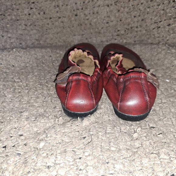 TAOS-Mary Jane Ballet Flat Size-Red Leather Flower Strap-SZ 37-Excellent - Picture 6 of 8